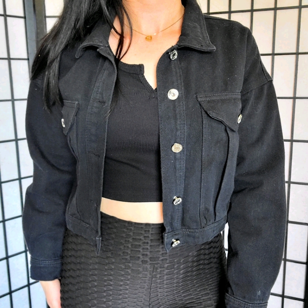 Crop black Jean jacket